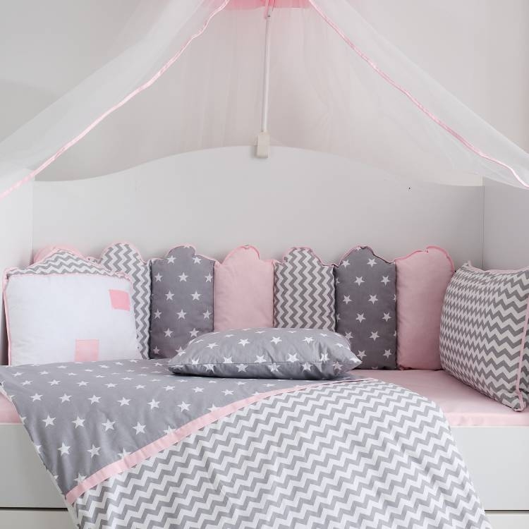 POSTELJINA ZA KREVETAC MY HOME 2.0 GREY-PINK 120X60 CM