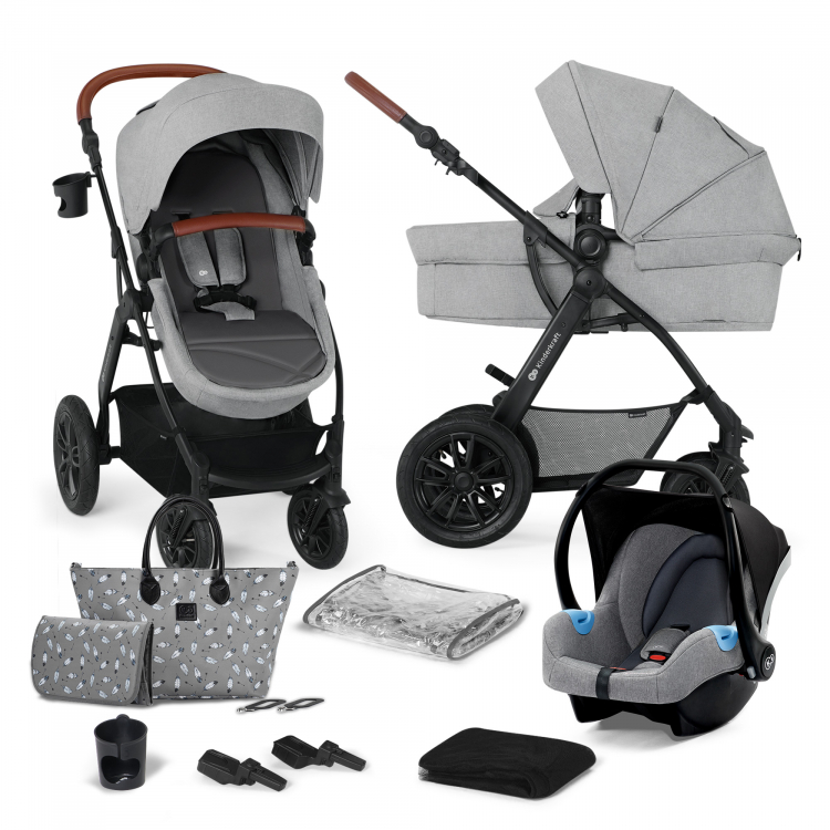 KINDERKRAFT XMOOV KOLICA ZA BEBE SET 3U1 LIGHT GREY