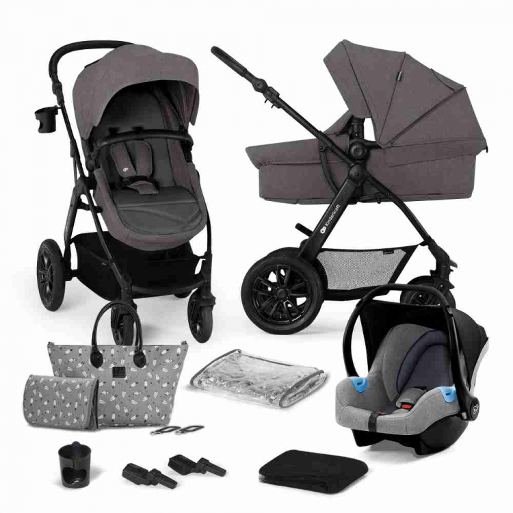 KINDERKRAFT XMOOV KOLICA ZA BEBE SET 3U1 DARK GREY