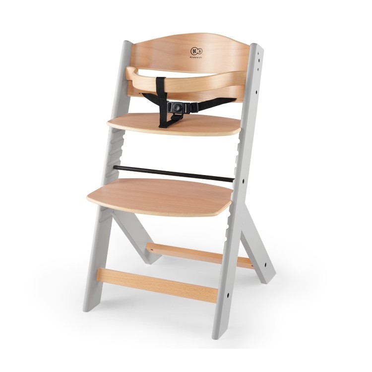 KINDERKRAFT STOLICA ZA HRANJENJE 2U1 ENOCK NATUR+GREY